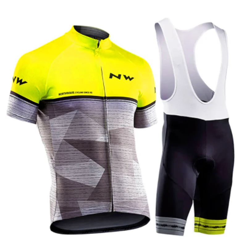 Мужская NW команда Велоспорт Джерси летний короткий рукав Комплект Одежда для велоспорта Ropa Ciclismo быстросохнущие 9d велосипед комбинезон - Цвет: Cycling suit
