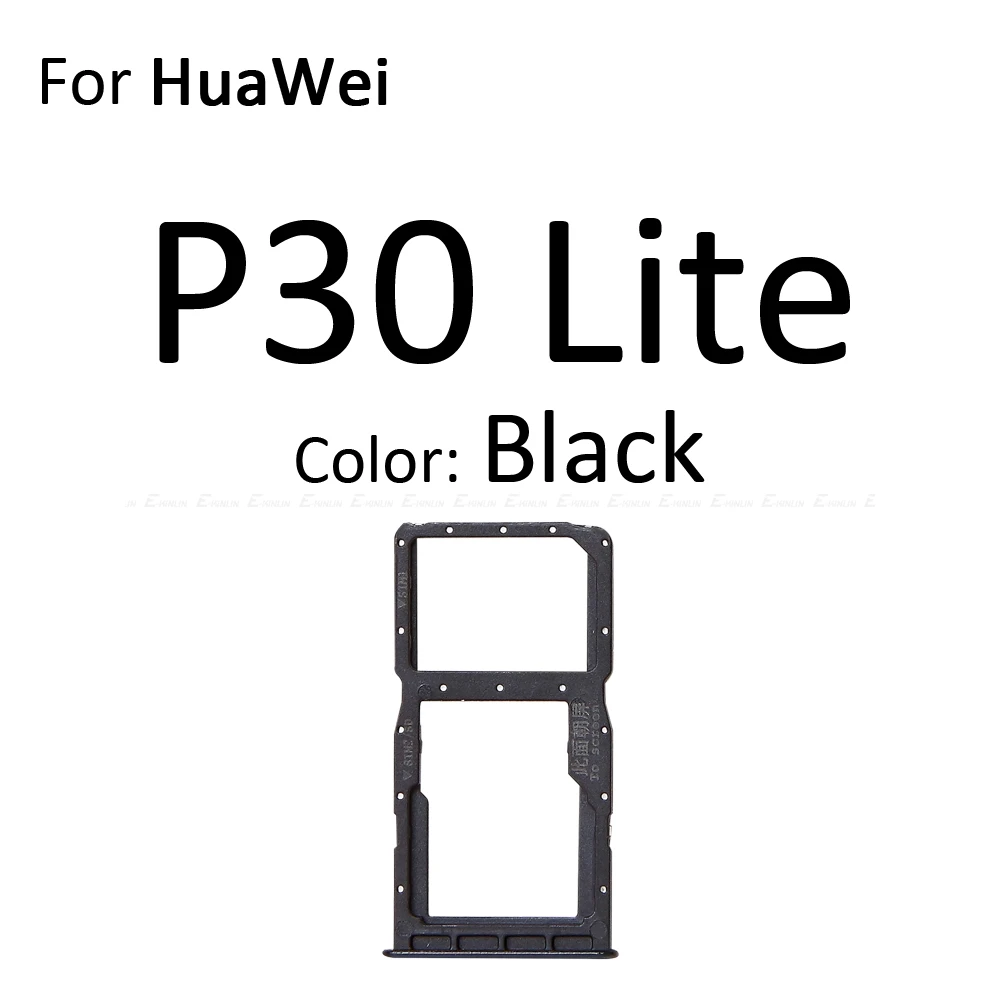 Высокое качество Micro SD/Sim карты лоток гнездо адаптер для HuaWei P30 Pro Lite Разъем Держатель Слот ридер детали контейнера - Цвет: For P30 Lite Black