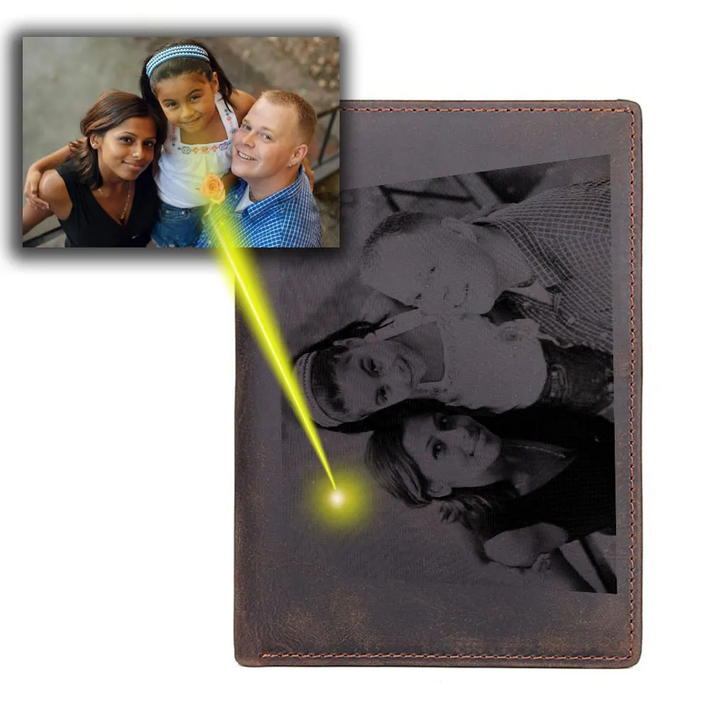 

15.5x11x1.5cm top layer genuine leather passport cardholder wallet free name logo picture engraving gift customized