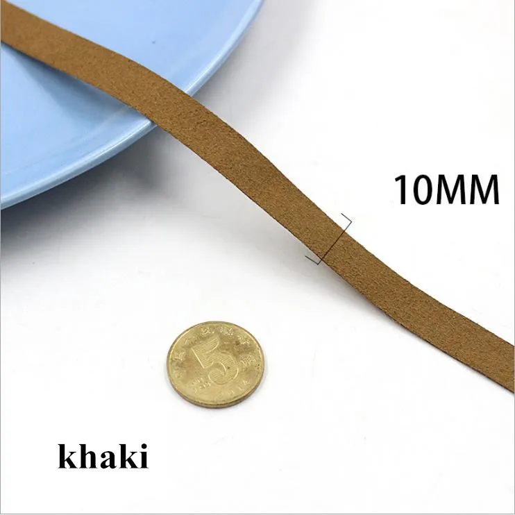 Тонкий шнурок из искусственной кожи микрофибры 10 мм замшевый шнур/кружево/полоса DIY стринги ювелирные изделия браслет ожерелье 20 м - Цвет: khaki