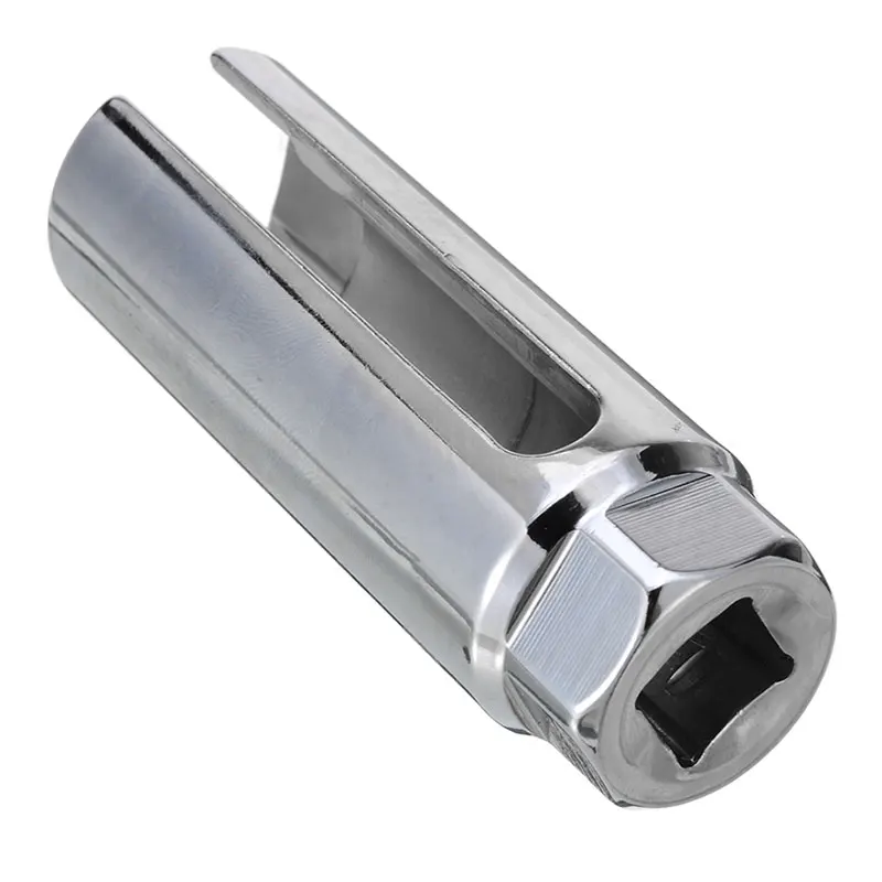 Universal 1pc 22mm 7/8'' Chrome Lambda O2 Oxygen Sensor Socket Removal Tool Side Wire Cutout 1/2'' Drive