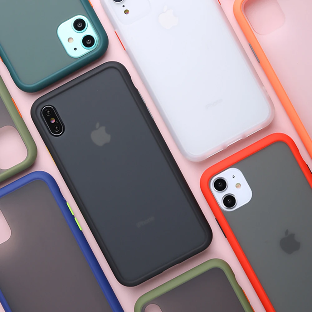 

Frosted Transparent Case For iPhone 11 PRO X XS MAX XR Phone Case For iPhone SE 2020 7 8 6 6s Plus Shockproof TPU Silicone Cover