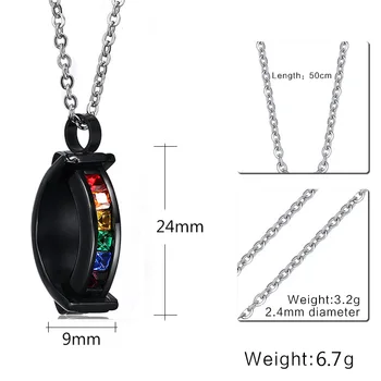 

RUIYI steel necklace hot sell popular single women man 24mm colour stone lover gift women jewelry
