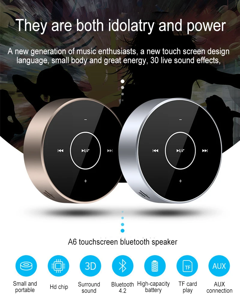 Portable A6 Bluetooth Speaker AI Control Wireless Portable Mini Bluetooth Speaker Stereo Bass With Mic HD Quality Call Speakers Portable A6 Bluetooth Speaker AI Control Wireless Portable Mini Bluetooth Speaker Stereo Bass With Mic HD Quality Call Speakers