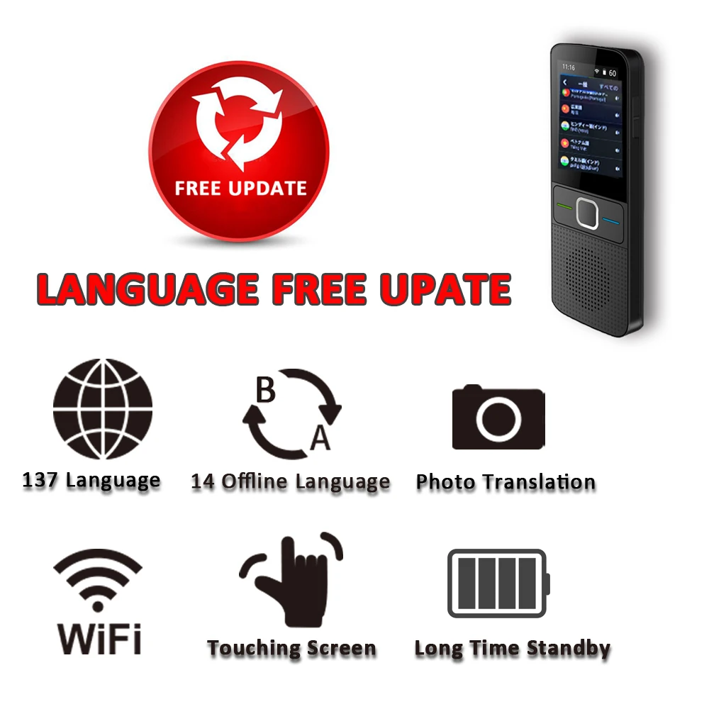  CTVMAN 137 Language Translator Smart Translator Offline In Real Time Smart Voice Translator Portabl - 4000254182824