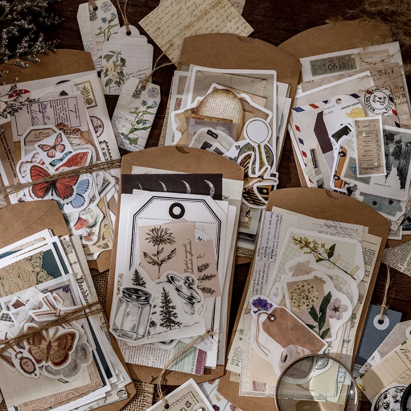 Boleto de viaje de mezcla de Material de papel de diario, planificador de papel recortes decorativos Vintage DIY álbum de fotos