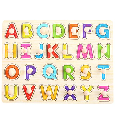 Ручной Захват 3d мультфильм животное номер ABC буквы-игрушки для малышей Дети алфавит головоломки деревянные образовательные игрушки для девочки, мальчика, ребёнка деревянные - Цвет: Capital