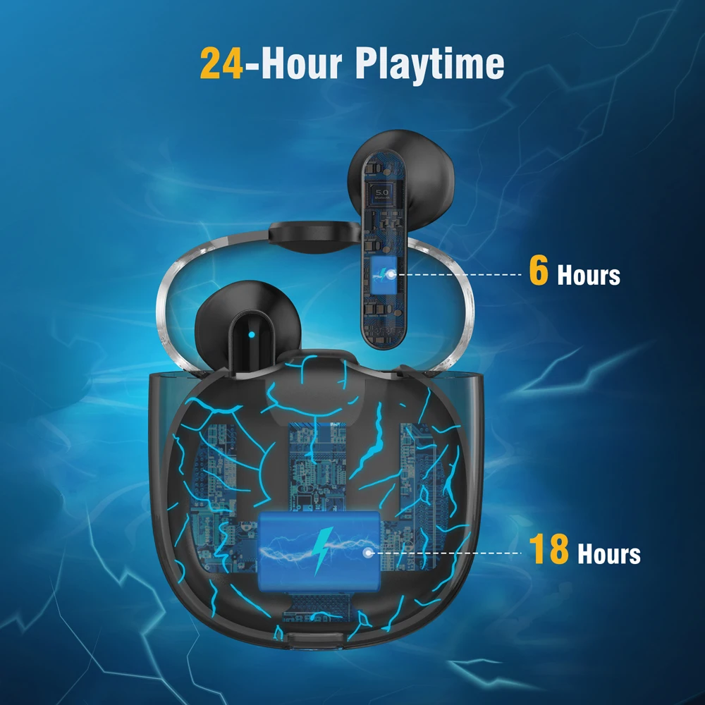 Fones de Toque Fone de Ouvido Gm-t82 sem Fio Doss Bluetooth Controle Gamer 60ms Baixa Latência Ipx5 Sweatproof 24h Playtime Fone 5.0 - Image 4