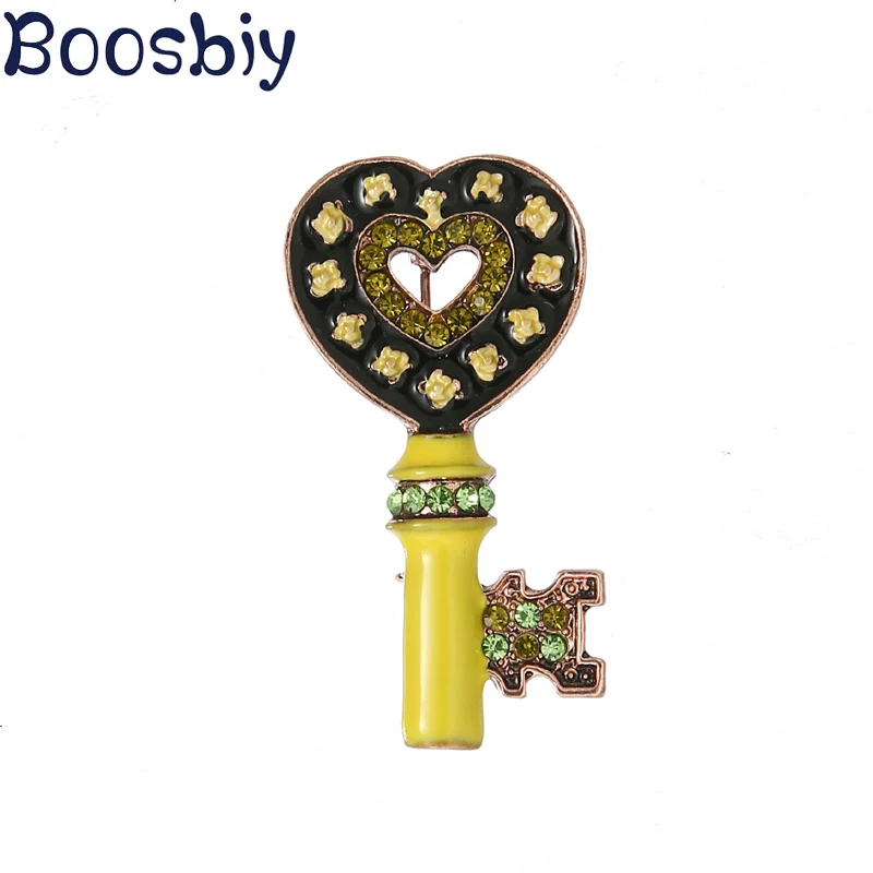 Boosbiy Новое поступление тонкий ключ бейдж на булавке Винтажная брошь женские ювелирные изделия для вечерние ювелирные изделия из горного хрусталя подарок