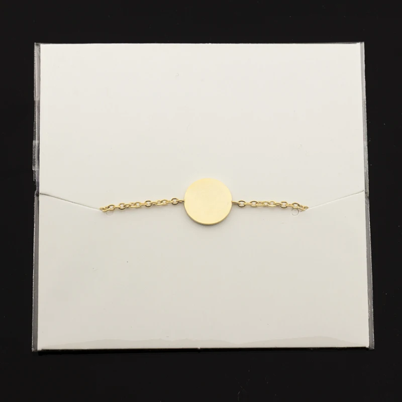 Золотистый цвет, круглый круг браслет из монет для женщин ювелирные изделия в стиле минимализма из нержавеющей стали цепь Луна Шарм Pulseira Masculina