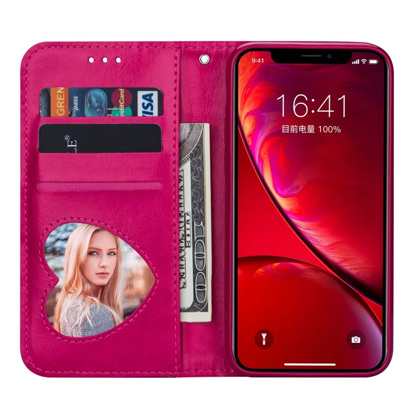 Для IPhone 11 блестящий кожаный чехол-кошелек на молнии противоударный откидной Чехол 6,1 дюймов