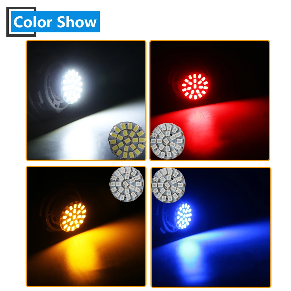 10 шт. Автомобильные светодиодные лампы 24 В 1206 22 SMD 1156 BA15S P21W 1157 BAY15D P21/5W S25|indicator