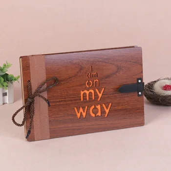 

10 Inch DIY Wooden Customized Handmade Photo Album Manual Self-adhesive Scrapbook Lovers Shadow Restoring Travel DIY Theme Album