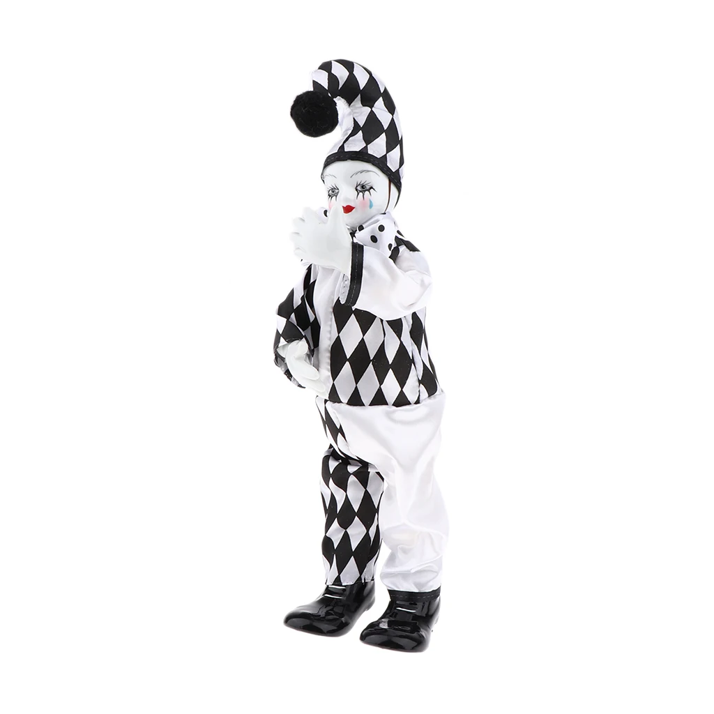 Porcelain Small Clown Doll, Funny Clown Model Figurines Souvenirs Crafts, G