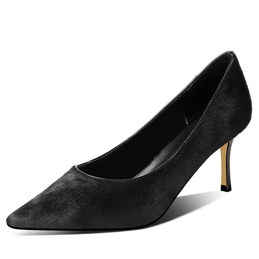 

DORATASIA Brand New Elagant Girl Fashion Pointed Toe Thin High Heels Pumps Horsehair Pumps Women Party Office Shoes Woman