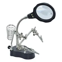 

Welding Magnifying Glass LED Light Auxiliary Clip loupe MagnifierHand Soldering Solder Iron Stand Holder Station