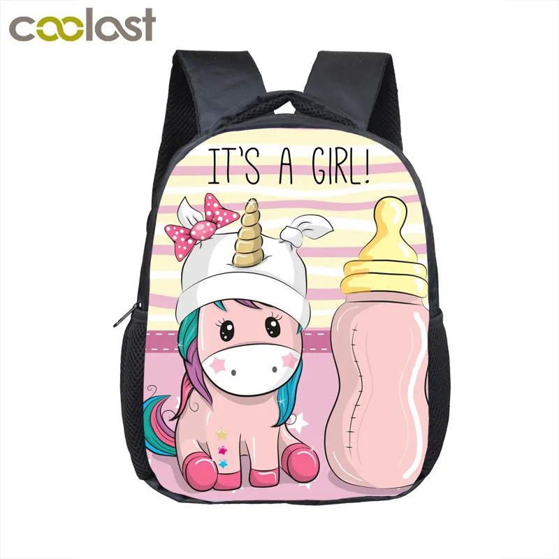 12unicornowl08 Детские школьные сумки с рисунком единорога для мальчиков и девочек, сумка для детского сада, сумка для малышей, детский школьный рюкзак, сумка для книг, подарок - Цвет: 12unicornowl08