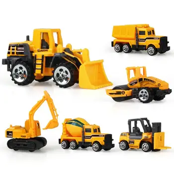 

6pcs Authentic Simulate Inertia Engineering Vehicle Set Kids' Alloy Toy Birthday Present Bulldozer Dumper Excavator