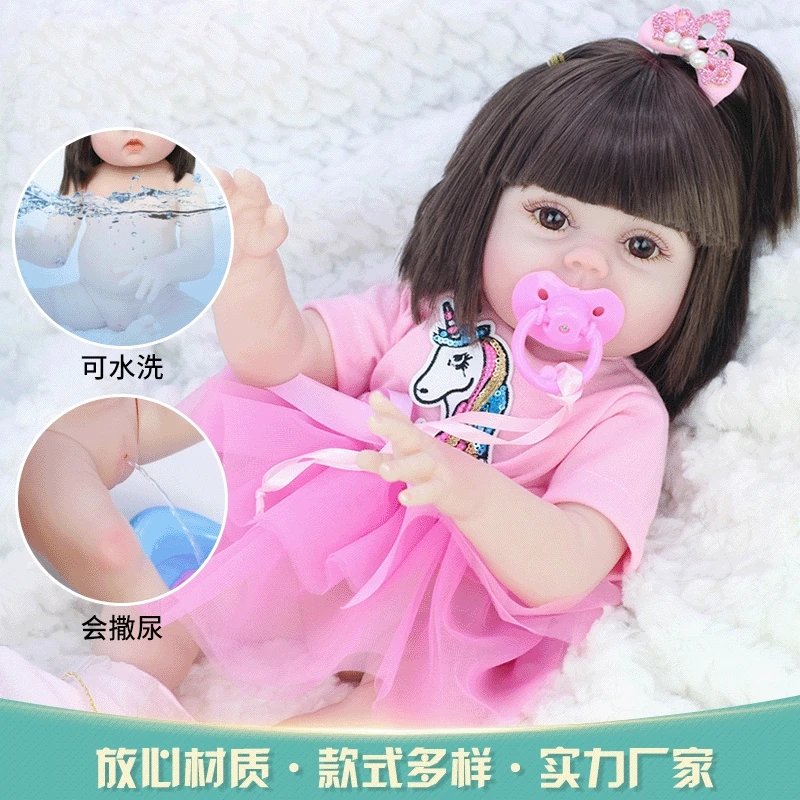 Модель для малышей 42 см Reborn Baby Doll будет пить воду в силиконовая Детская кукла