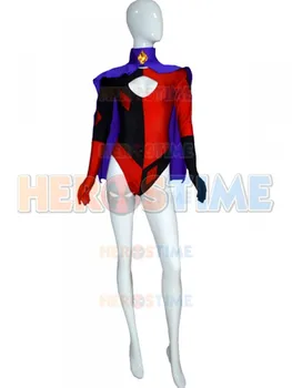 

2019 New Harley Quinn Girl Super Villain Cosplay Costume with Cape Halloween Superhero Costumes For Female Women Catsuit