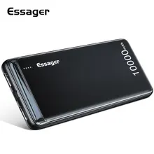Essager, 10000 мА/ч, внешний аккумулятор, тонкий, USB, 10000 мА/ч, внешний аккумулятор, портативное зарядное устройство для Xiaomi Mi, 3, iPhone, повербанк