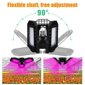 

144 LEDs Nursery Plant Grow Light E26 E27 Backyard Full Houseplants Garden For Hydroponics Indoor Foldable Three Leaf