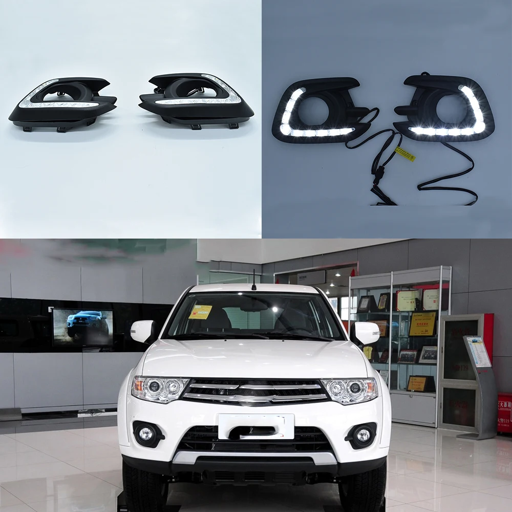 ECAHAYAKU led Противотуманные фары светильник для Mitsubishi pajero Montero sport 2014 2016 drl с желтым