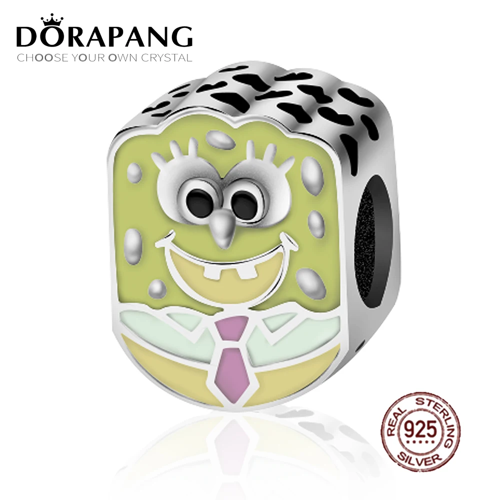 

DORAPANG 100% 925 Sterling Silver Charm Self Design Creative Yellow Sponge People Bead Fits Original Bracelet DIY Jewelry Gift