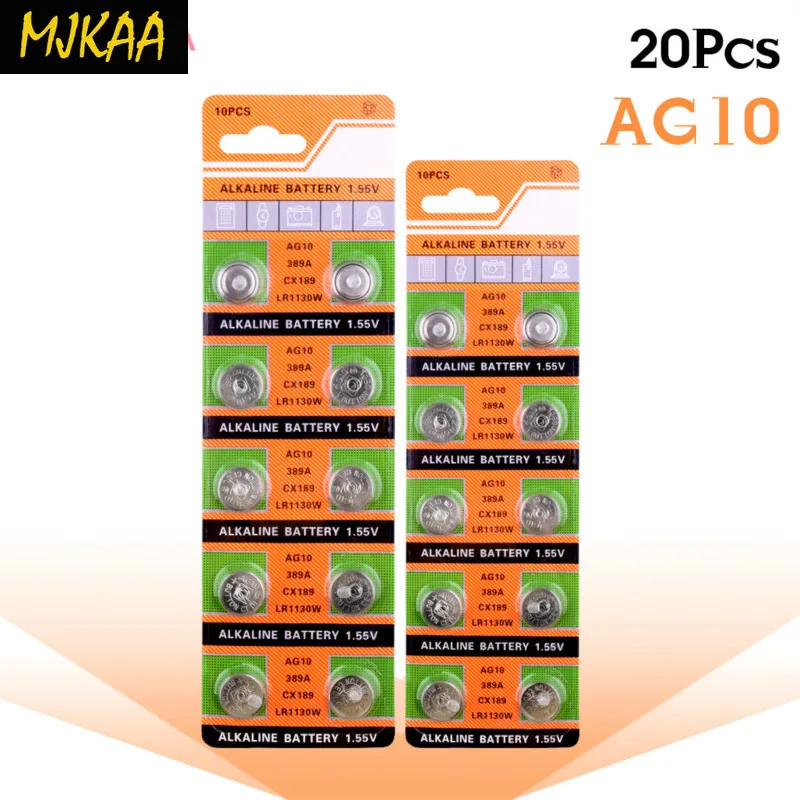 20 шт кучи montre relogio celular pilas reloj bouton horloge batterijen batterie AG10 189 LR1130 SR1130 389A RW89 1 55 V|Часовые