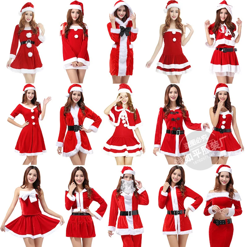 

new fashion Dress 2022 New Ladies Cosplay Costume Christmas Santa Claus Stage Show Clothing Sexy Red COS Dancing Robe Gowns