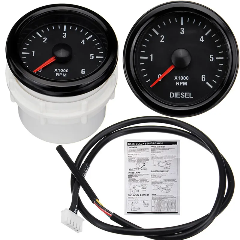 Car Digital 52mm 0 6000 RPM Electrical Tachometer Turbo Boost Rpm Gauge