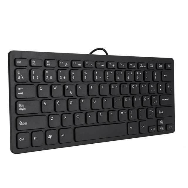 Teclado con cable de 78 teclas, Mini interfaz USB portátil para ordenador  de escritorio, ultrafino para