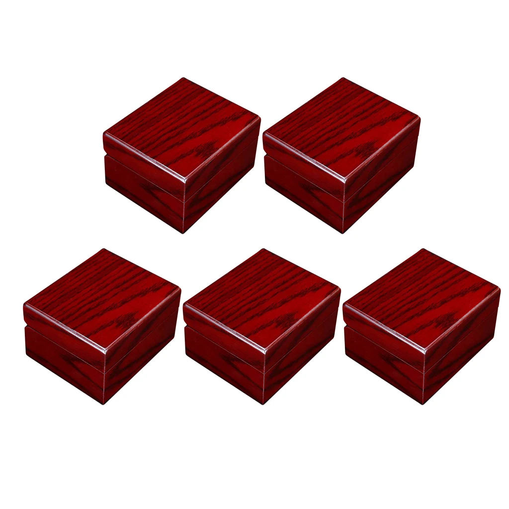 5x Wooden Single Watch Box Bangle Storage Case Counter Top Jewelry Display