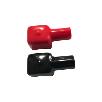 

2 Pcs Car Battery Pole Positive And Negative Protection Cover Soft Plastic Flexible Battery Terminal Insulator Protective Covers