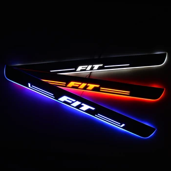 

LED Door Sill Welcome Pedal Streamed Light For Honda FIT 2006 - 2020 Acrylic Door Sills Scuff Plate Car Sticker Accessories