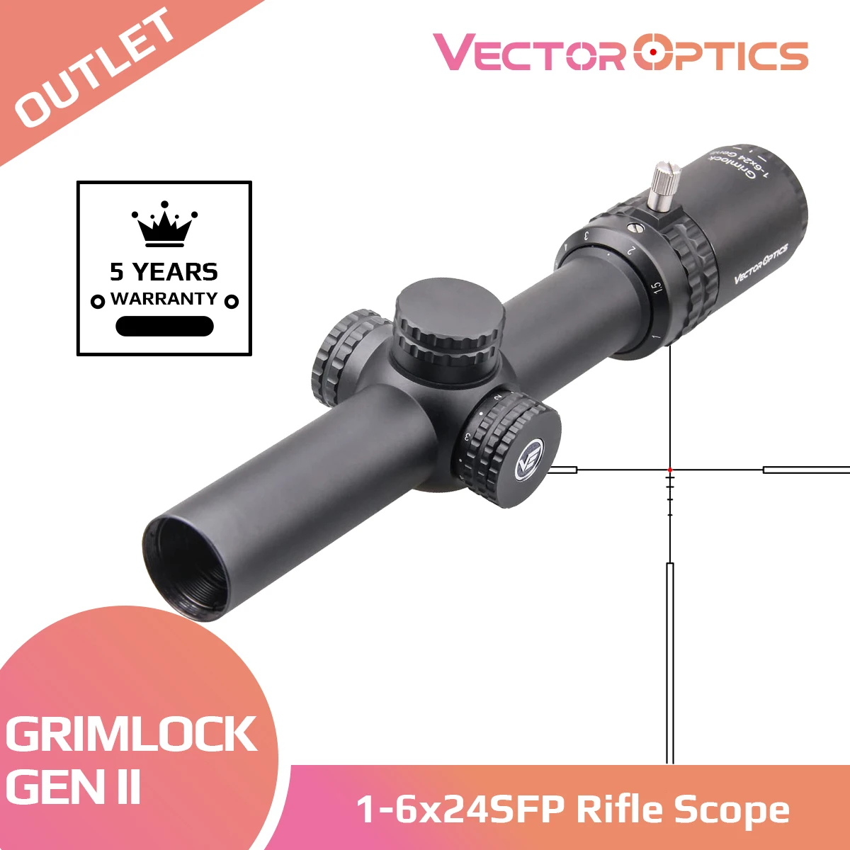 Vector Optics Grimlock 1-6x24SFP GenII Riflescope Wide F.O.V 1 