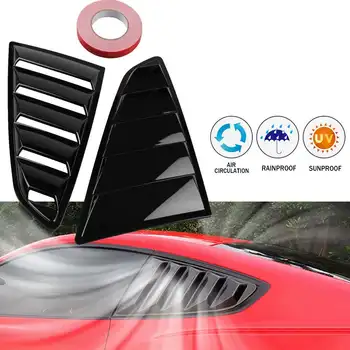 

New 2x 1/4 Quarter Car Rear Side Window Scoop Five Slot Open Louvers Vent Cover for Ford For Mustang For Fastback 2015-2020