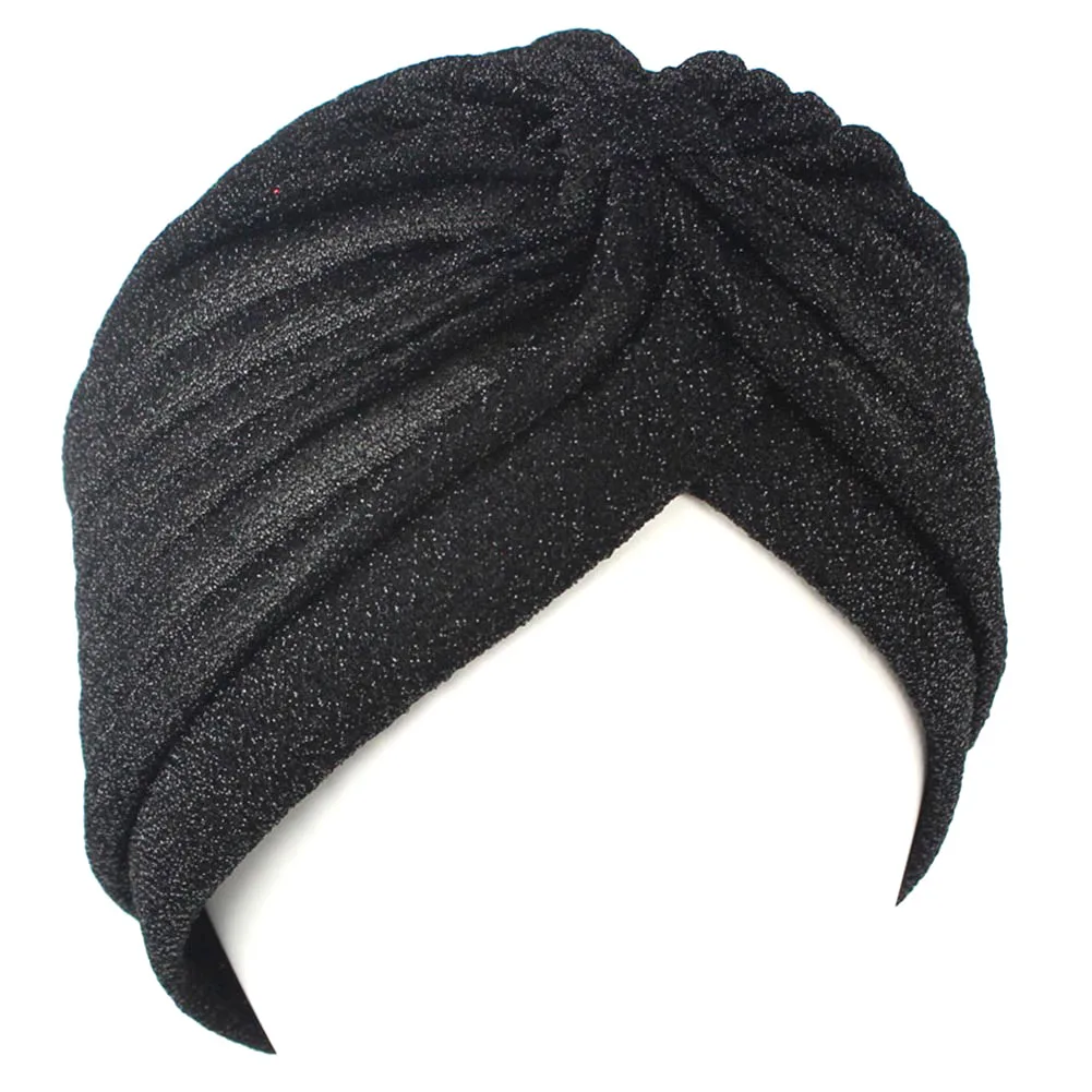 Новая мода мусульманский стрейч бархат/Шелковый крест Твист тюрбан шапка после химиотерапии кепки женские шапочки шапки s головной убор сплошной цвет аксессуары для волос - Цвет: Silk-Black
