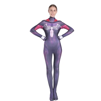 

Spiderman 3D Print Spider Gwen Stacy Spandex Lycra Zentai Halloween Costume Cosplay Suit Anti-Venom for Womens Girls Adults Kids