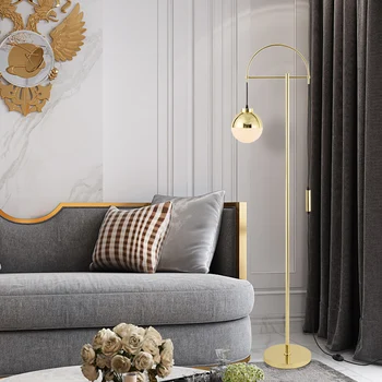 

Postmodern gold glass ball standing lamp study adornment art designer bedroom floor lamp