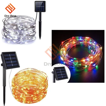 

Outdoor Deco LED Solar String Light Lamps 12m 39Ft 100LED Holiday Christmas Party Wedding Garlands Solar Garden Waterproof Light