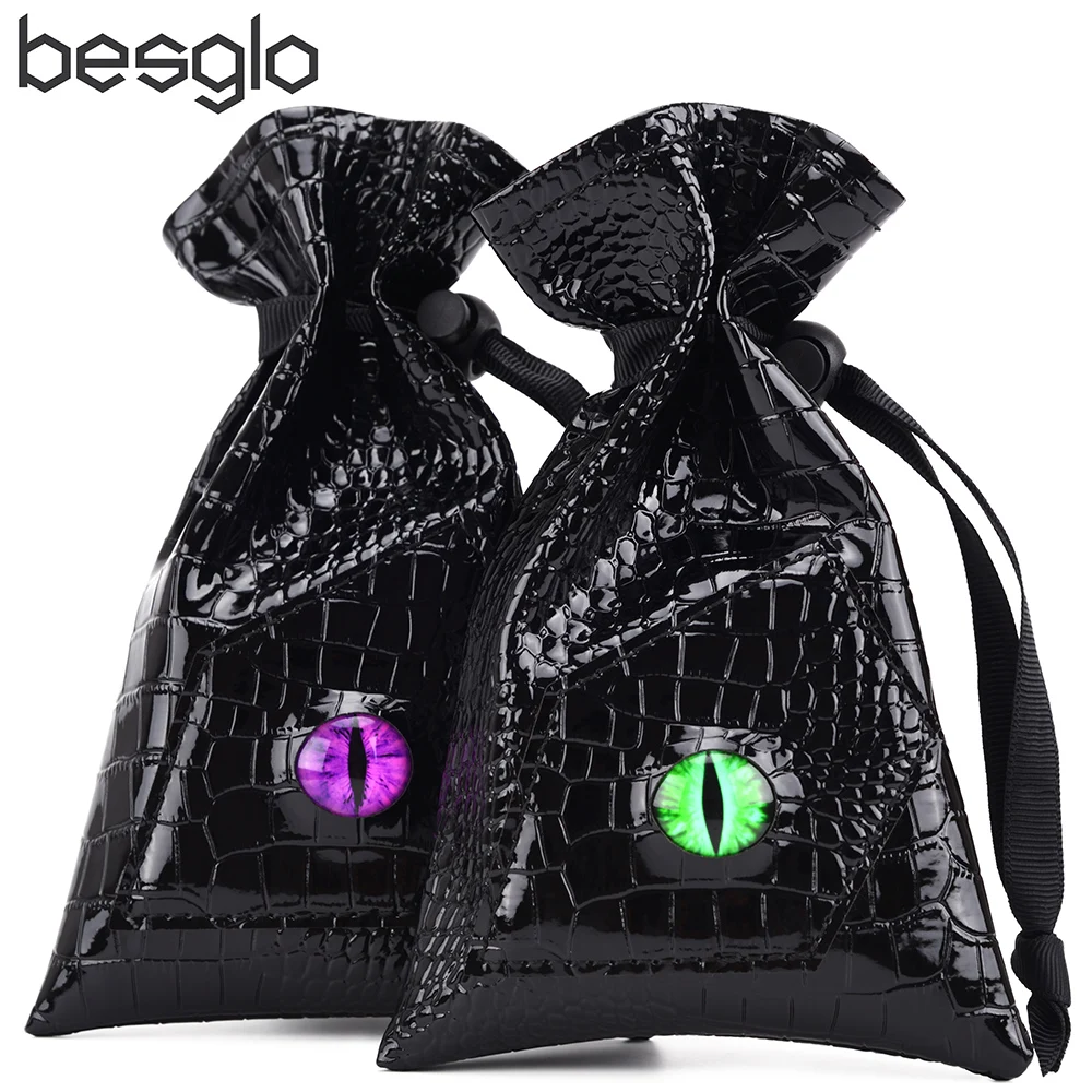 Dragon Eye Dice Bag Drawstring PU Leather DND Dice Storage Bag for DnD Coins and Other Accessories dice bag