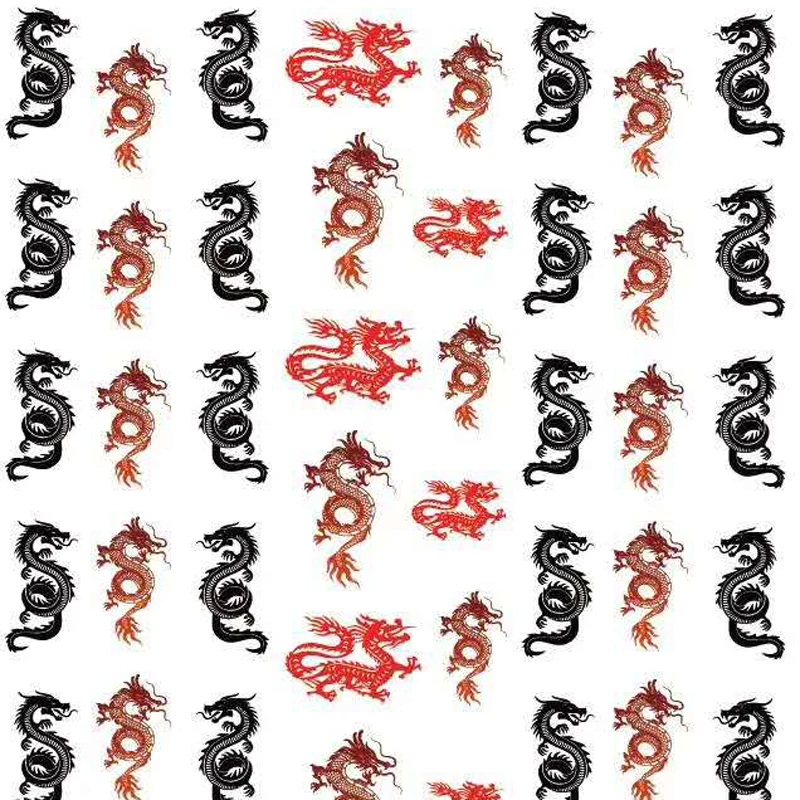 

1pc Nail Water Decals Black & Colorful China Dragon/Milk/Maple Leaf Pattern 3D FOR Nail Tip Decor Self-adhesive Stickers #HDJ-P2