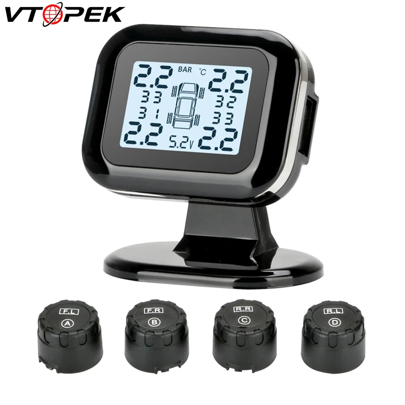 Новый автомобиль TPMS 4 шины беспроводная система контроля давления в шинах Авто