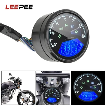 

LEEPEE Night vision Dial Odometer LED Multi-function Digital Indicator Tachometer Fuel Meter Motorcycle Panel Speedometer