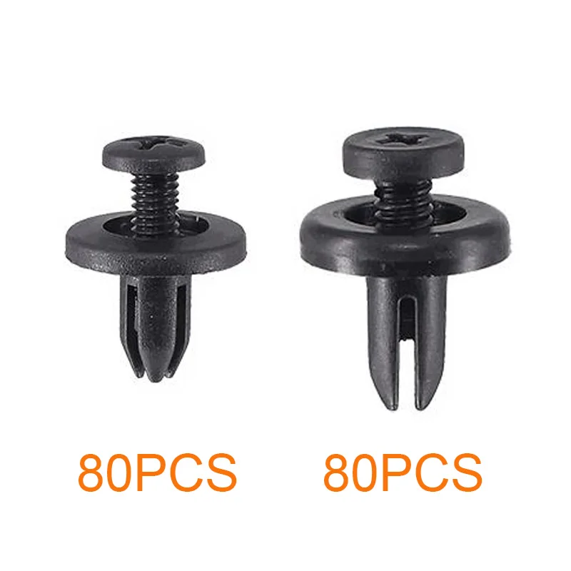 

160x Plastic Rivets Universal Auto Fasteners Car Fender Body Retainer Expansion Screw Interior Trim Panel Clip Push Pin 6mm 7mm