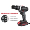 48VF Electric Drill Impact Drill Cordless Screwdriver Wireless Power Driver Lithium Battery Wrench Wireless Electric Drill Set ► Photo 2/6