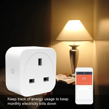 

16A UK WiFi Smart Plug Socket with Power Energy Monitor APP Remote Control
