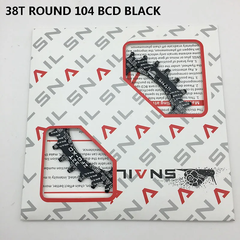 Улитка круглая узкая широкая цепь MTB горный велосипед 104BCD 32T 34T 36T 38T 40T 42T коленчатый набор зубной части пластины 104 BCD - Цвет: 38T 104 round black