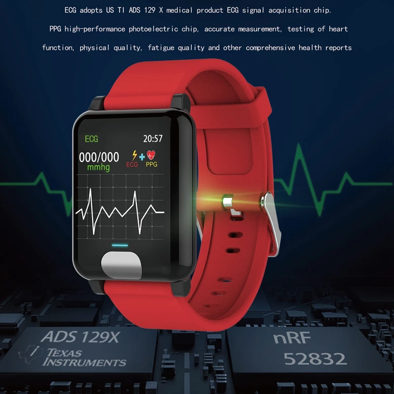 GEJIAN Смарт часы ECG PPG измерение артериального давления IP67 трекер активности Gps